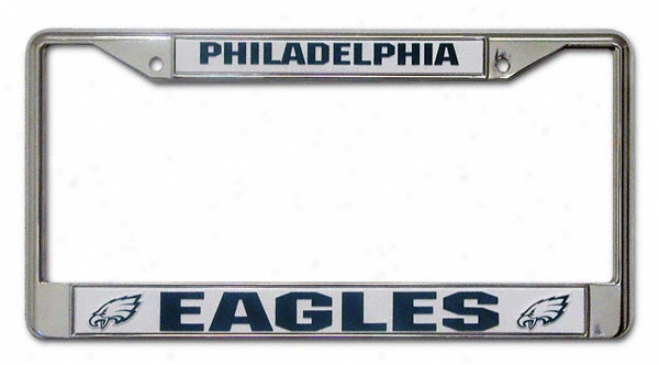 Philadelphia Eagles White Chrome License Plate Frame