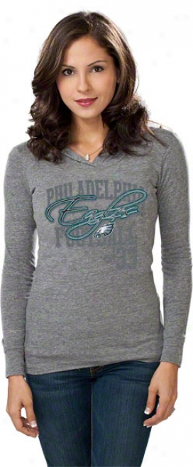 Philadelphia Eagled Women's Brink Of Victory Long Sleeve Tri-bldnd Hoodie Tee