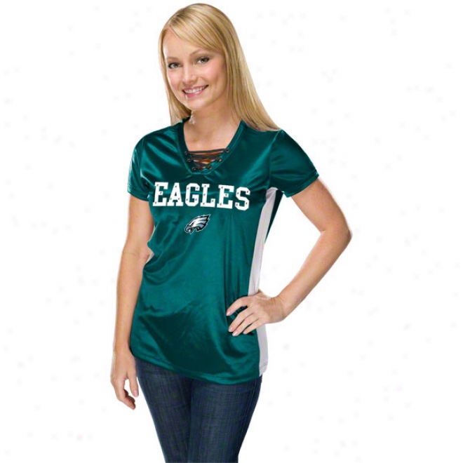 Philadelphia Eagles Women's Draft Me Iv Green Sgort Sleeve Top