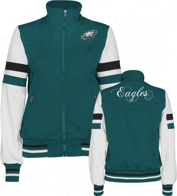 Philadelphia Eagles Women's Full-zip Color-blocked Polyester Softehell Jacket