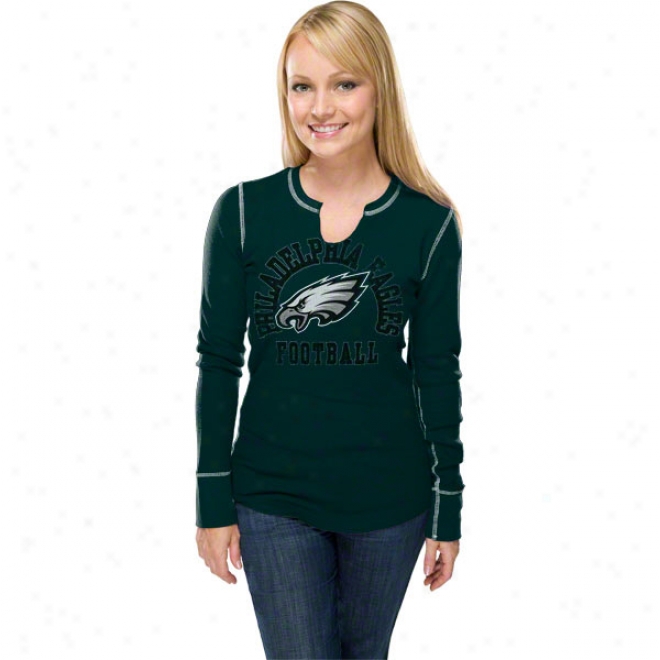 Philadelphia Eagles Women's Gameday Gal Iii Green Slow Sleeve Top