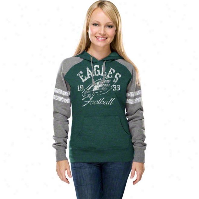 Philadelphia Eagles Women' sGameday Heroes Ii Green Hooded Sweatshirt