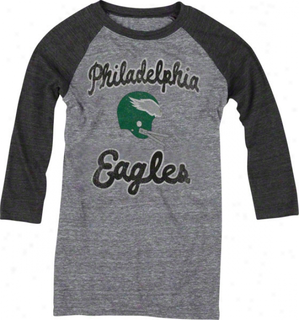 Philadelphia Eagles Women's Take Back Tri-blend 3/4 Sleeve Raglan T-shirt