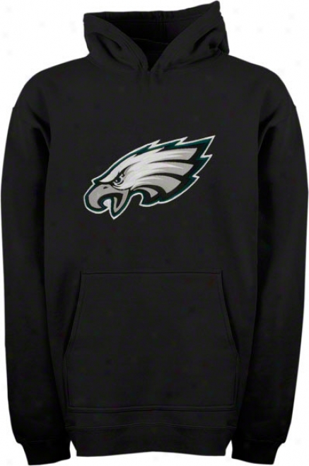 Philadelphia Eagles Youth Black Haughty Logo Hooded Sweatshirt