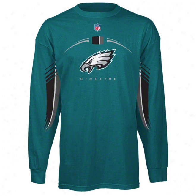 Philadelphia Eagles Youth Jade Reebok Long Sleeve Gun Show Shirt