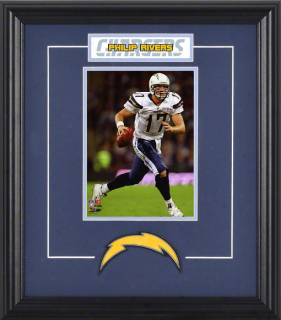 Phillip Rivers Framed 6x8 Photograph With Team Logo & Plate