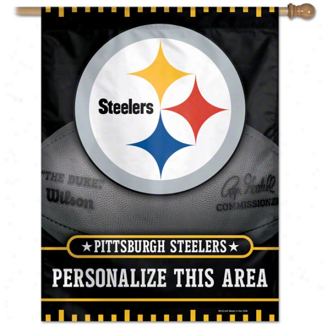 Pittsburg Steelers Personalized Vertical Flag: 27x37 Banner