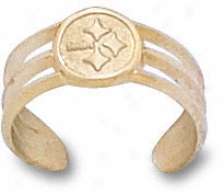 Pittsburgh Steelers 10k Gold Circle Logo Toe Ring