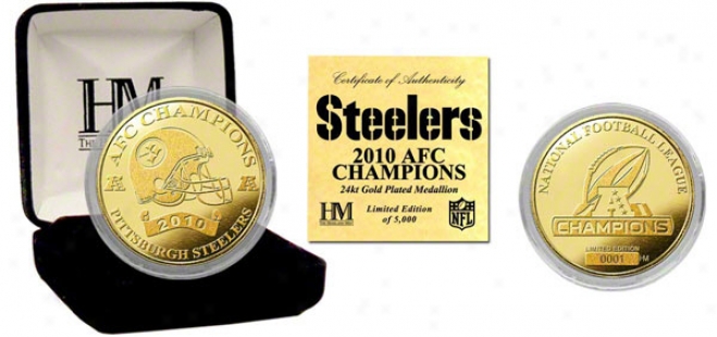 Pittsburgh Steelers 2010 Afc Champions 24kt Gold Coin