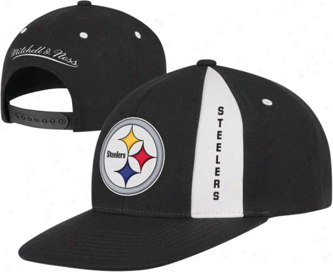 Pittsburgh Steelers Black Mitchell & Ness Throwbacks Panel Into disrepute Snapback Adjustable Hat
