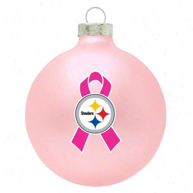 Pittdburgh Steelerd Breast Cancer Awareness Scallop Ornament