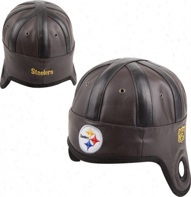 Pittsburgh Steelers Brown Faux Leather Helmet Hat