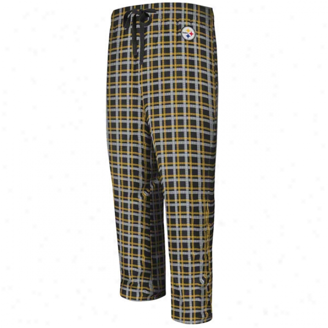 Pittsburgh Steelers Crossbar Black Flannel Sleep Pants