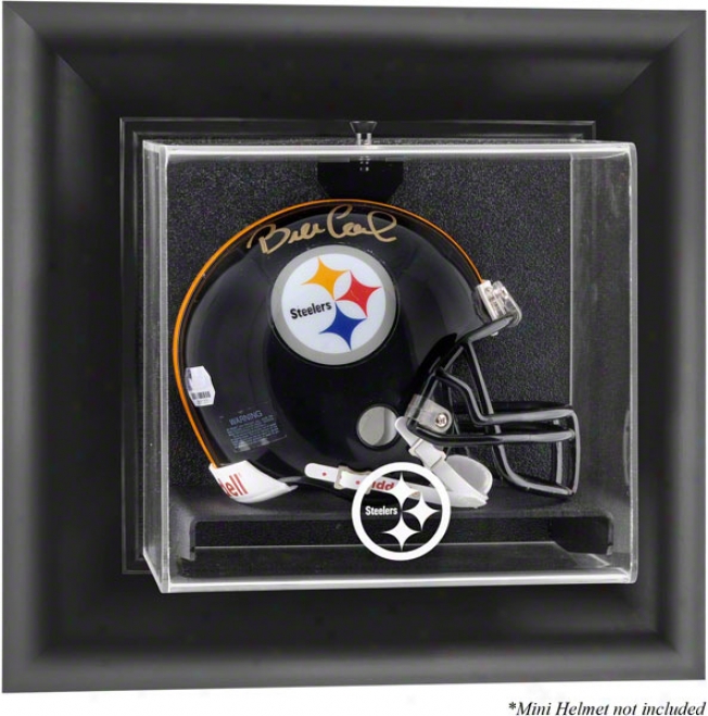 Pittdburth Steelers Framed Wall Mounted Logo Mini Helmet Display Case