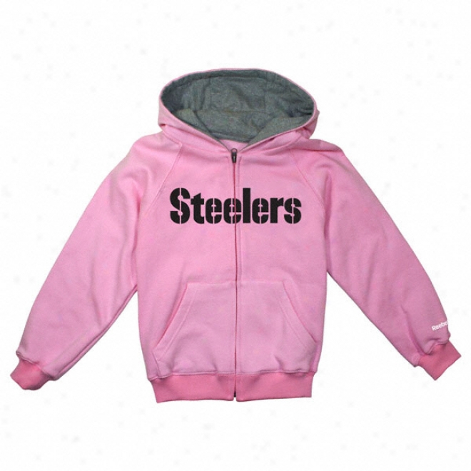 Pittsburgh Steelers Girls (4-6x) Pink Sportsman Full-zip Fleece Hooded Sweatshirt