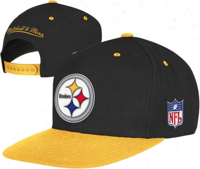 Pittsburhh Steelers Mitchell & Ness Throwback Standard 2 Tenor Adjustable Snapback Hat