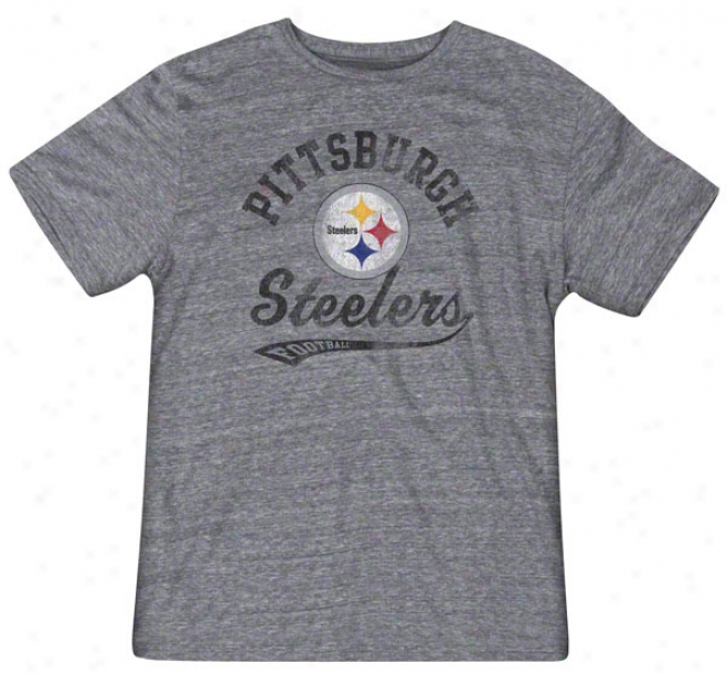 Pittsburgh Steelers Retro Sport The Big Sweep Grey Heathered Tri-blend Tee