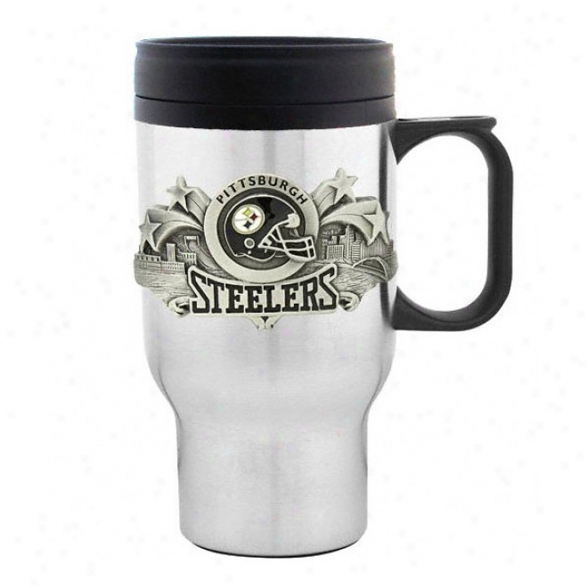 Pittsburgh Steelers Stainless Steel & Pewter Travel Mug