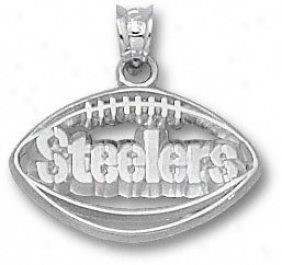 Pittsburgh Steelers Sterling Silver ''steelers'' Pierced Football Pendant