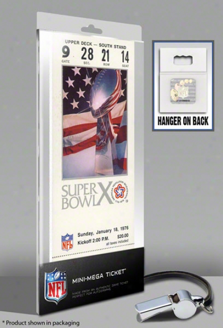 Pittsburgh Steelerz Super Bowl X Mini-mega Ticket