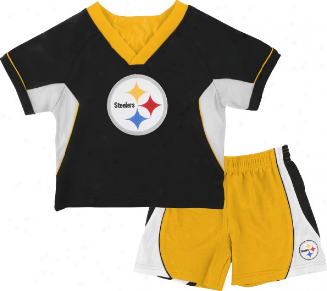 Pittsburgh Steelers Toddler Raglan Crew Shirt And Shorts Combo Pack