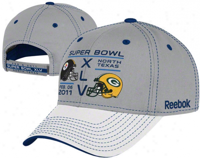 Pittsburgh Steelers Vs. Green Bay Packers Super Bowl Xlv Structured Adjustable Hat