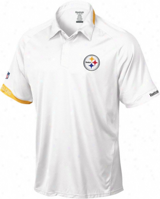 Pittsburgh Steelers White 2009 Sideline Circuit Performance Polo