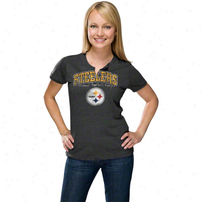 Pittsburgh Steelers Women's Champion Swagger Ii Charcoal T-shirt