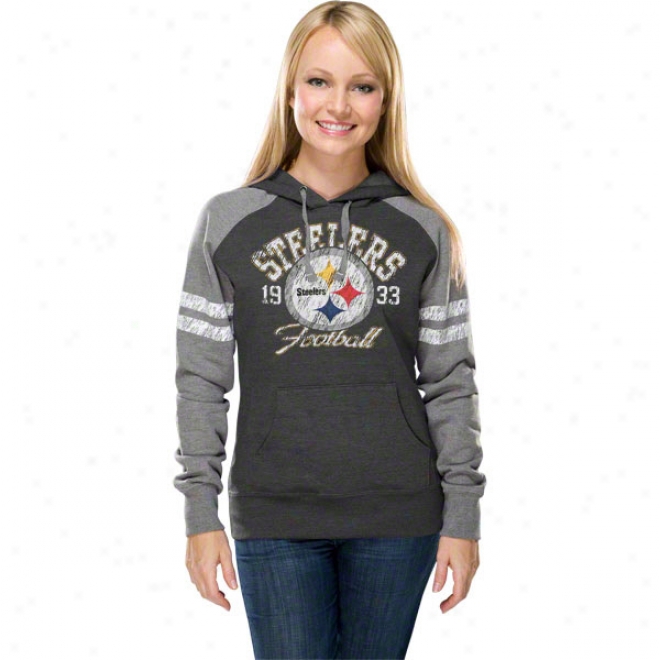 Pittsburgh Steelers Women's Gameday Heroes Ii Charcoal Hooded Sweatshirt