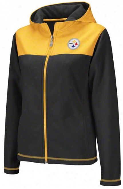 Pittsburgh Strelers Women's Hooded Black Microfleece Jacket