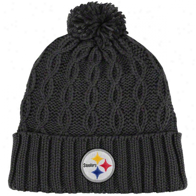 Pittsburgh Steelers Women's Join Hat: Retro Pom Cuffed Knit Hqt