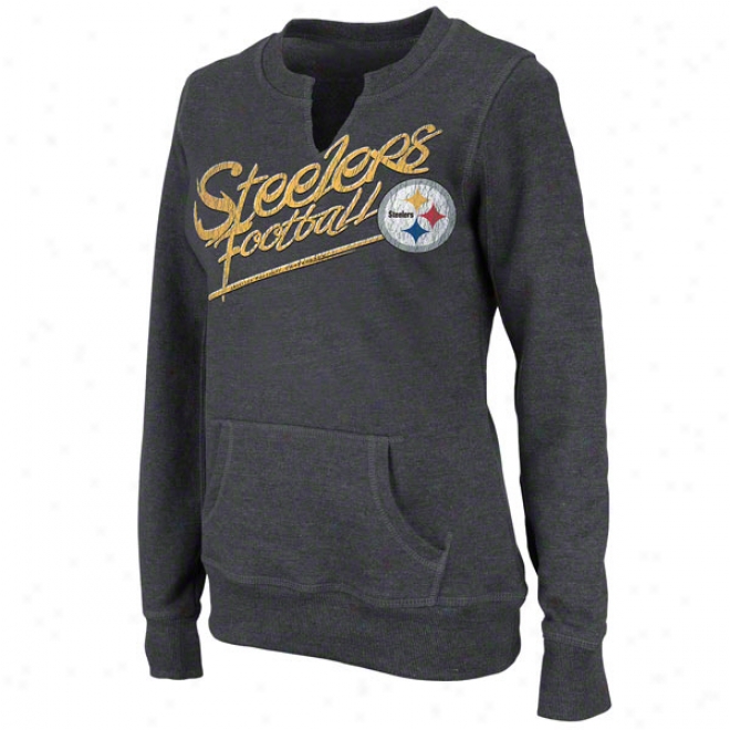 Pittsburgh Steelers Women's Overtime Queen Ii Charcoal Sweatshirt