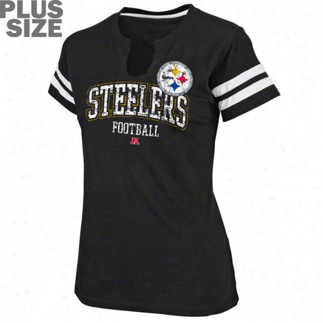 Pittsburgh Steelers Women's Plus Size Be about For Two Split Neck Top