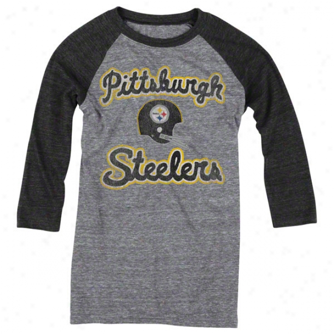Pittsburgh Steelers Women's Take Back Tri-blend 3/4 Sleeve Raglan T-shirt