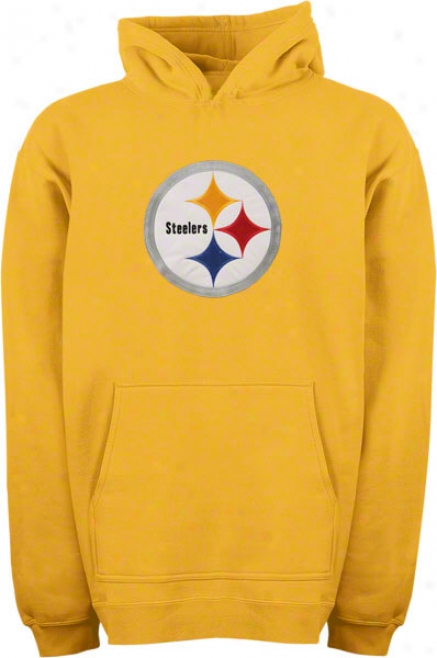 Pittsburgh Steelers Youth Gold Big Logo Hooded Sweatshirt