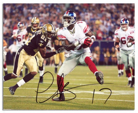 Plaxico Burress Autographed Photograph  Details: New Yoek Giants, Horizontal Print, 8x10