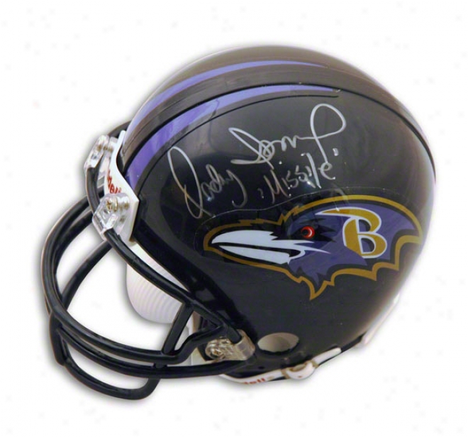 Qadry Ismwil Baltimore Ravens Autographed Mini Helmet Inscribed Missile