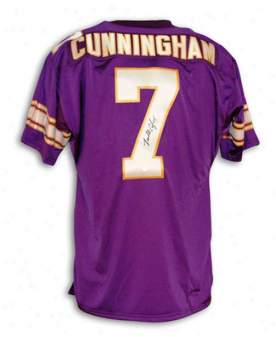 Randall Cunningham Minnesota Vikings Autographed Purple Throwback Jersey