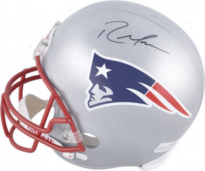 Randy Moss Autographed Helmet  Details: New England Patriots, Riddell Replica Helmet