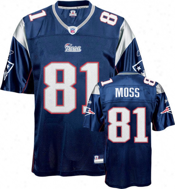 Randy Moss Youth Jersey: Reebok Navy Replica #81 New England Patriots Jersey