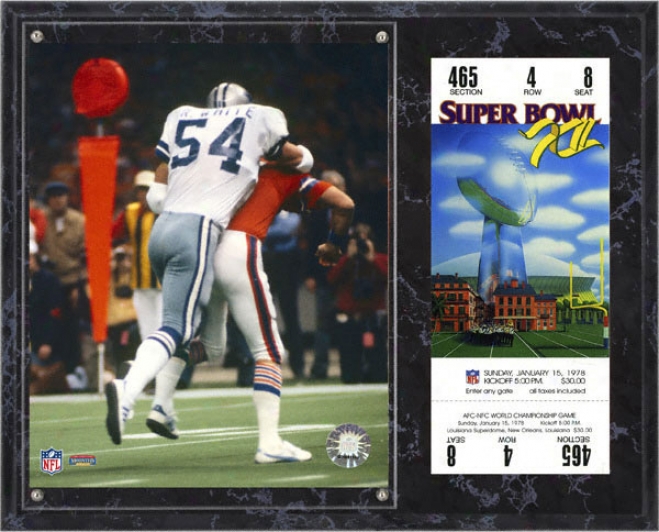 Randy White Sublimated 12x15 Plaque  Details: Super Bowl Xii, With Replica Ticket