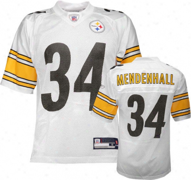 Rashard Mendenhall Young men Jersey: Reebok White Replica #34 Pittsburgh Steelers Jersey