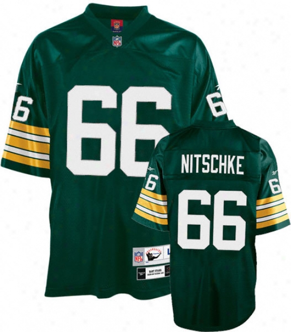 Ray Nitschke Reebok Nfl Green Premier 1966 Throwback Green Bay Packers Jersey
