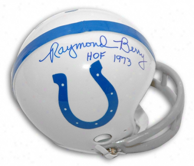 Raymond Berry Baltimore Colts Autographer Mini Helmet With ''hof 1973'' Inscription