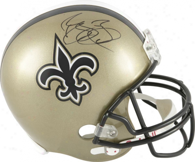 Reggiie Bush Autographed Helmet  Details: New Orleans Saints, Riddell Replica Helmet