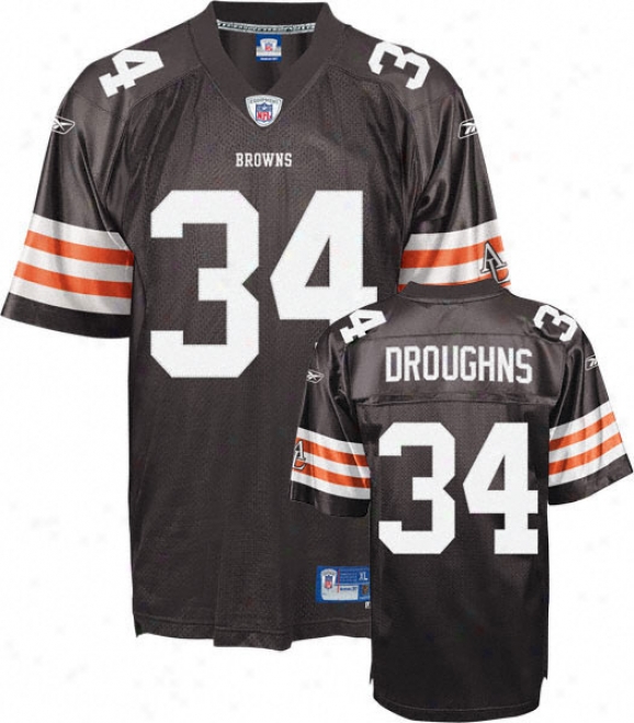 Reuben Droughns Reebok Nfl Brown Premier Cleveland Browns Jersey