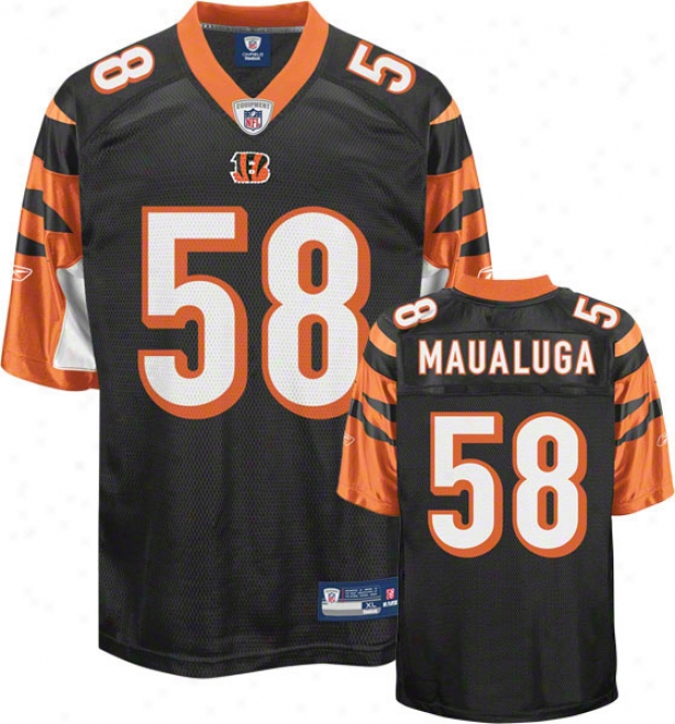 Rey Maualuga Black Reebok Nfl Replica Cincinnati Bengals Kids 4-7 Jersey