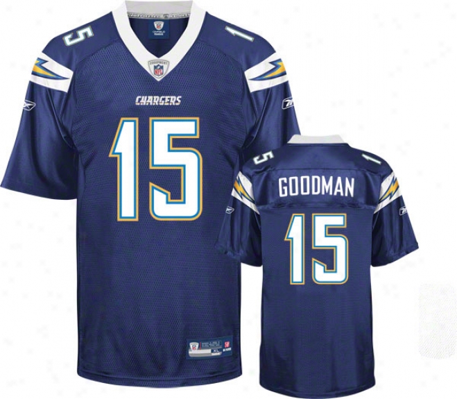 Richard Goodman Jersey: San Diego Chargers #15 Navy Replica Jersey