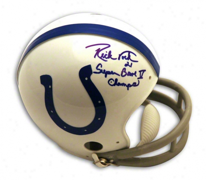 Stack Volk Autographed Baltimore Colts Mini Helmet Inscribed Super Bowl V Champs