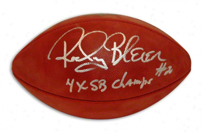 Rocky Bleier Autographed Nfl Football Insscribed &quot4x Sb Champs&quot